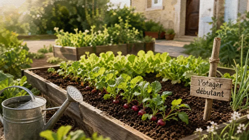 Comment faire un potager quand on débute : petit potager 4 à 6 m², salades et radis