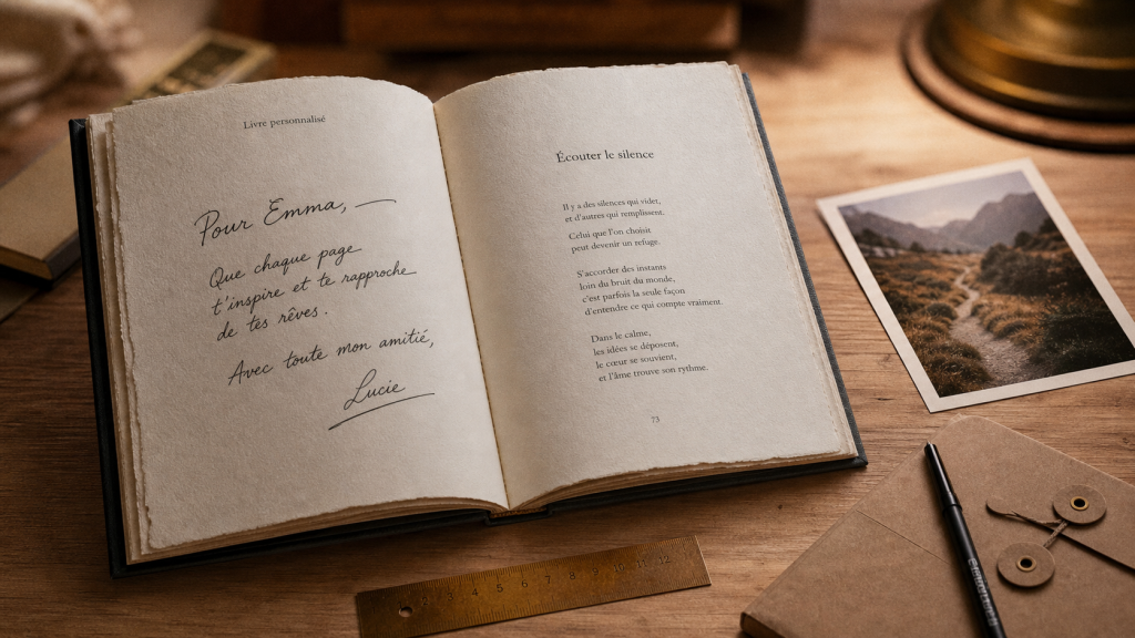 Livre personnalisé pour adulte avec prénom manuscrit et photo imprimée