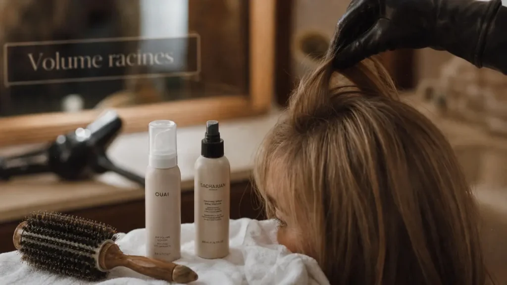 Volume cheveux fins : racines décollées