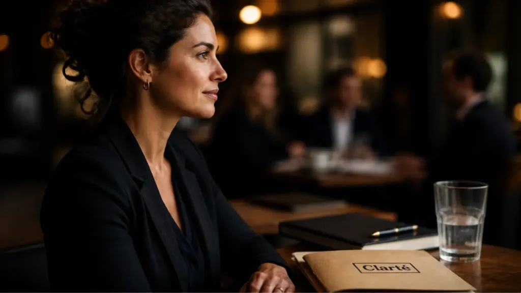 Comment avoir le charisme : posture ouverte en café, attitude confiante
