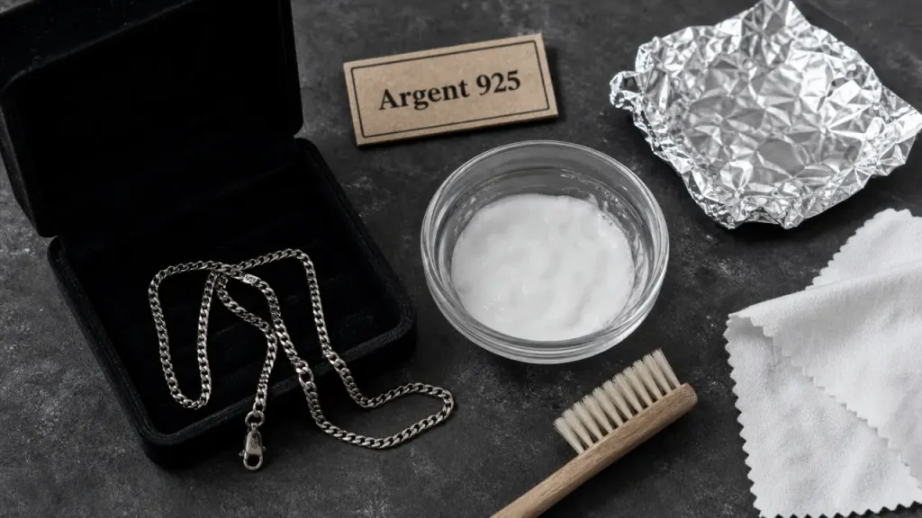 Comment nettoyer bijoux argent : éclat avec bicarbonate et aluminium