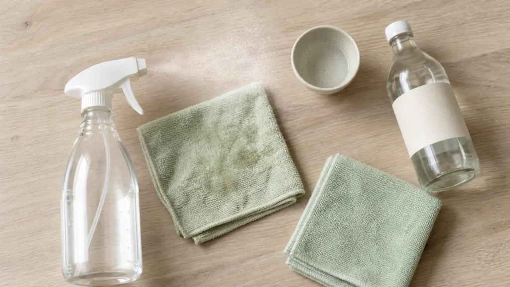 Nettoyant à vitre maison : vinaigre blanc et microfibre, vitre sans traces