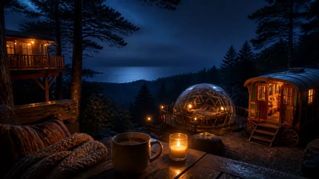 Week end en Aquitaine insolite : cabane, bulle et roulotte, au milieu des pins