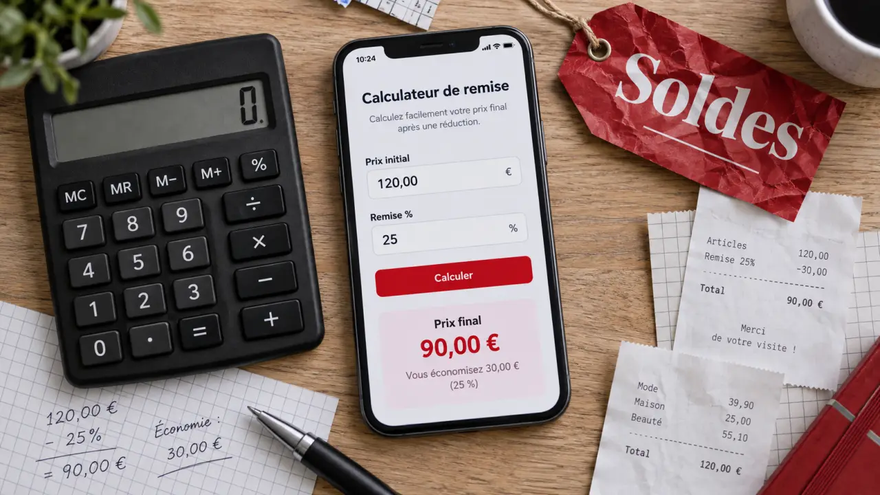 Calculatrice pour les soldes : prix final après remise