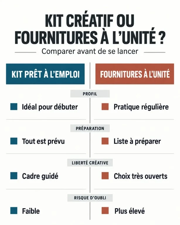 Loisirs et création : comparaison entre kit créatif et fournitures à l’unité